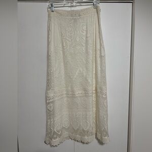 Anthropologie Farm Rio Stacie Maxi Skirt Lace Size Medium